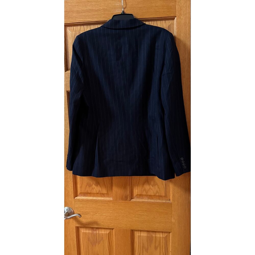 Lauren Ralph Lauren Ryen Navy Pinstripe Double-Breasted Blazer size 14 (NEW) - Picture 5 of 6